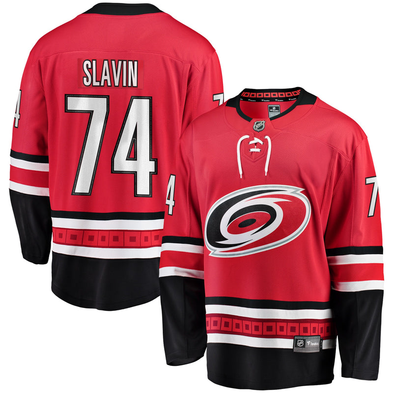 Jaccob Slavin Carolina Hurricanes Hockey Jersey, Red Breakaway Sportswear Jersey Shirt, Long Sleeve Hockey Sweater Jersey, Casual Gift for Men