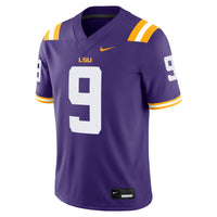 LSU Tigers 'Burreaux' Nameplate Football Jersey, Purple Sportswear Jersey Shirt, Lightweight Breathable Athletic Jersey, Casual Gift for Men