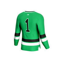North Dakota Hockey Jersey, Kelly Green Fashion Lightweight Sportswear Jersey Shirt, Long Sleeve Hockey Sweater Jersey, Casual Gift for Men