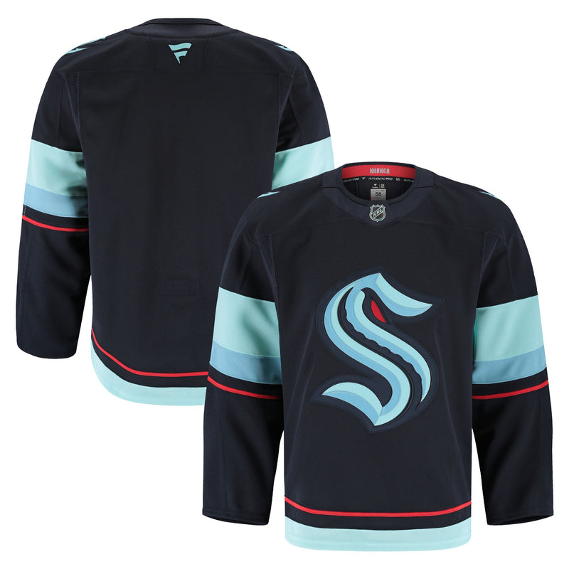 Seattle Kraken Hockey Jersey, Deep Sea Blue Authentic Home Sportswear Jersey Shirt, Long Sleeve Hockey Sweater Jersey, Casual Gift for Men