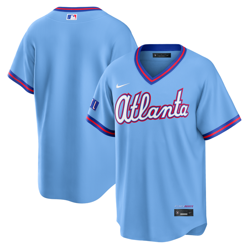 Atlanta Braves Baseball Jersey, Blue Sportswear Jersey Shirt, Lightweight Breathable Athletic Jersey, Casual Gift for Men