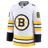 David Pastrnak Boston Bruins Hockey Jersey, White Premium Away Sportswear Jersey Shirt, Long Sleeve Hockey Sweater Jersey, Casual Gift for Men