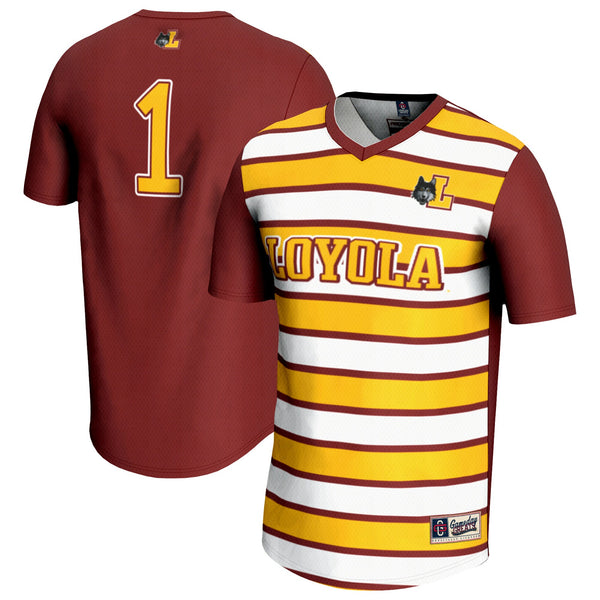 #1 Loyola Chicago Ramblers Lightweight Soccer Fashion Jersey - Maroon