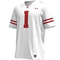 Wisconsin Badgers Football Jersey, White Replica Sportswear Jersey Shirt, Lightweight Breathable Athletic Jersey, Casual Gift for Men
