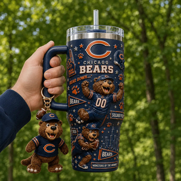 CHI Bear Down - Navy Wraparound Mascot Tumbler - main