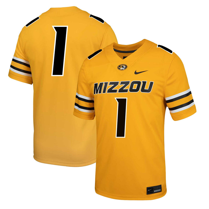 Missouri Tigers Football Jersey, Gold Game Alternate Sportswear Jersey Shirt, Lightweight Breathable Athletic Jersey, Casual Gift for Men