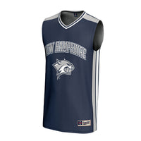 New Hampshire Wildcats Basketball Jersey, Navy Sportswear Jersey Shirt, Sleeveless Athletic Tank Jersey, Casual Gift for Men