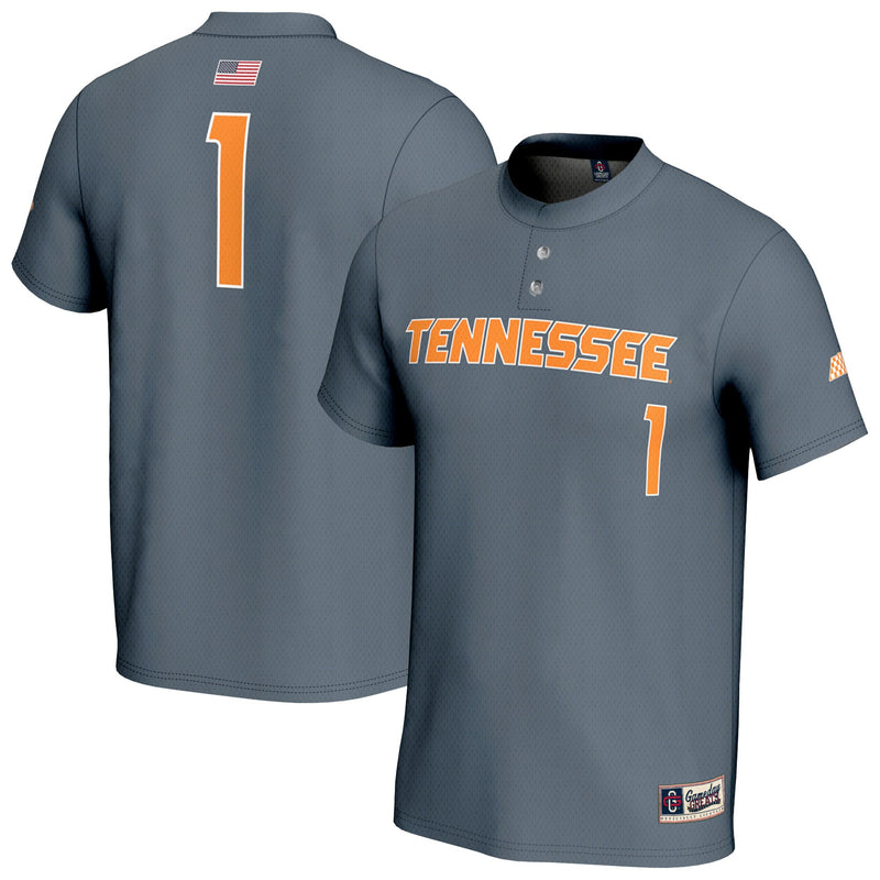 Tennessee Volunteers Lightweight Baseball Jersey, Gray Sportswear Jersey Shirt, Lightweight Breathable Athletic Jersey, Casual Gift for Men
