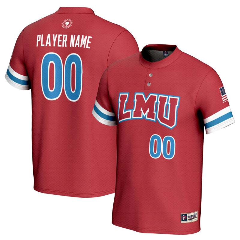 Loyola Marymount Lions Softball Jersey, Crimson Lightweight Sportswear Jersey Shirt, Lightweight Breathable Athletic Jersey, Casual Gift for Men