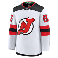 Jack Hughes New Jersey Devils Hockey Jersey, White Premium Away Sportswear Jersey Shirt, Long Sleeve Hockey Sweater Jersey, Casual Gift for Men