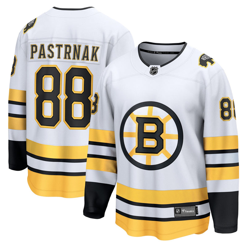 David Pastrnak Boston Bruins Hockey Jersey, White Breakaway Away Sportswear Jersey Shirt, Long Sleeve Hockey Sweater Jersey, Casual Gift for Men
