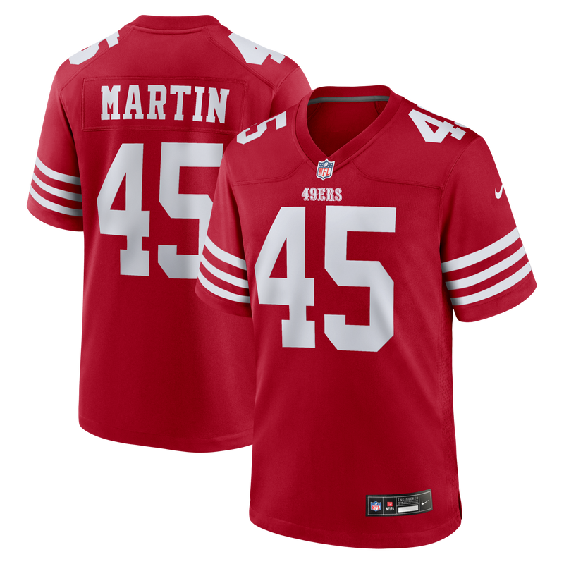 Nick Martin San Francisco 49ers Football Jersey, Scarlet Sportswear Jersey Shirt, Lightweight Breathable Athletic Jersey, Casual Gift for Men