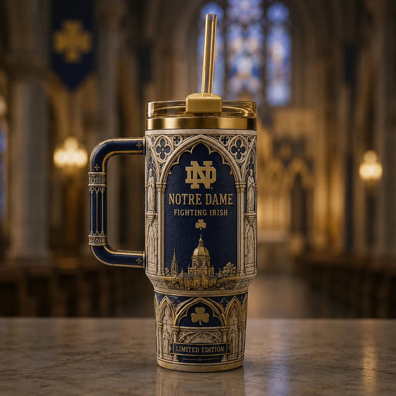 ND Gothic Arches - Navy and Gold Tumbler