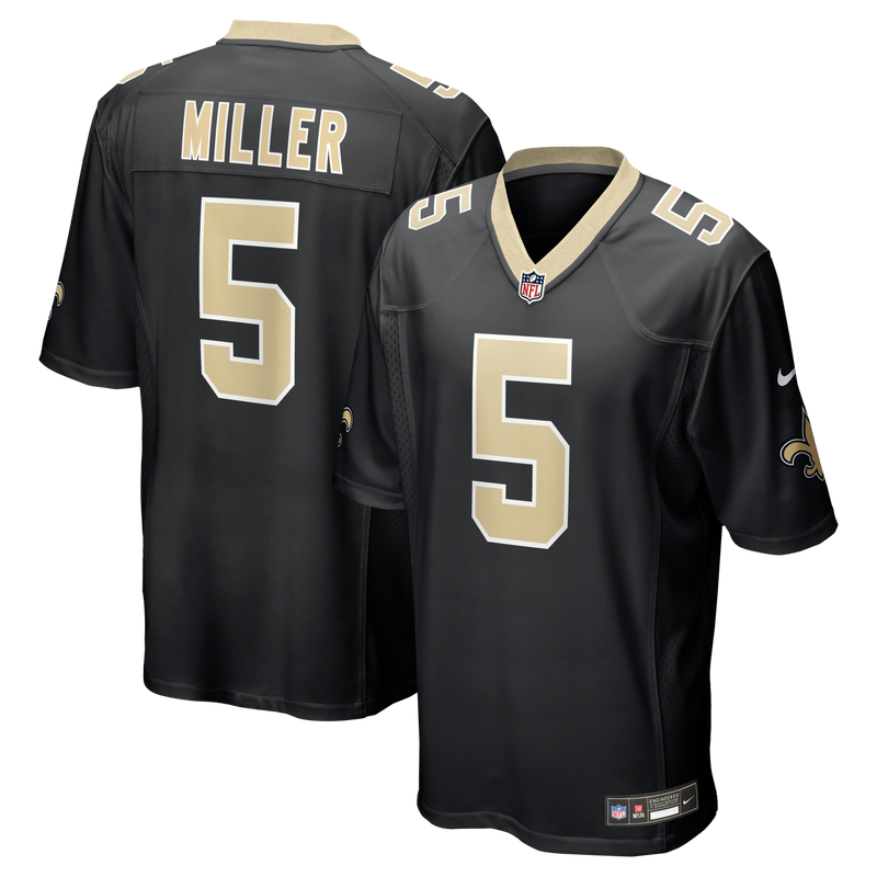 Kendre Miller New Orleans Saints Football Jersey, Black Sportswear Jersey Shirt, Lightweight Breathable Athletic Jersey, Casual Gift for Men