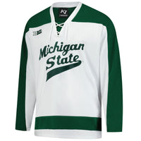 Michigan State Spartans Hockey Jersey, White Replica Home Sportswear Jersey Shirt, Long Sleeve Hockey Sweater Jersey, Casual Gift for Men