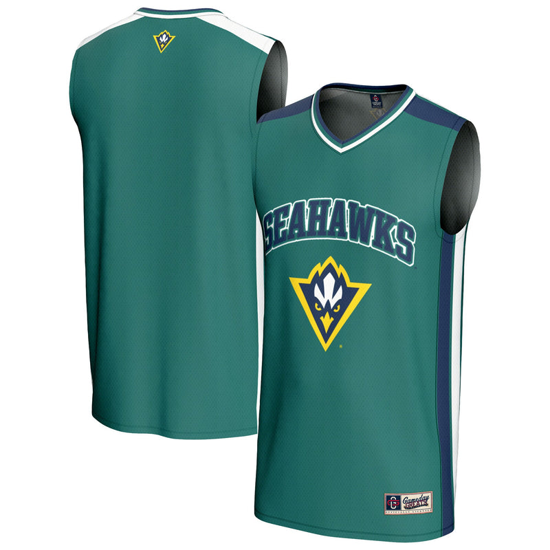 UNC Wilmington Seahawks Basketball Jersey, Teal Sportswear Jersey Shirt, Sleeveless Athletic Tank Jersey, Casual Gift for Men