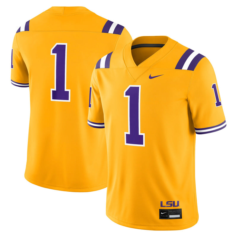 LSU Tigers Football Jersey, Gold Game Alternate Sportswear Jersey Shirt, Lightweight Breathable Athletic Jersey, Casual Gift for Men