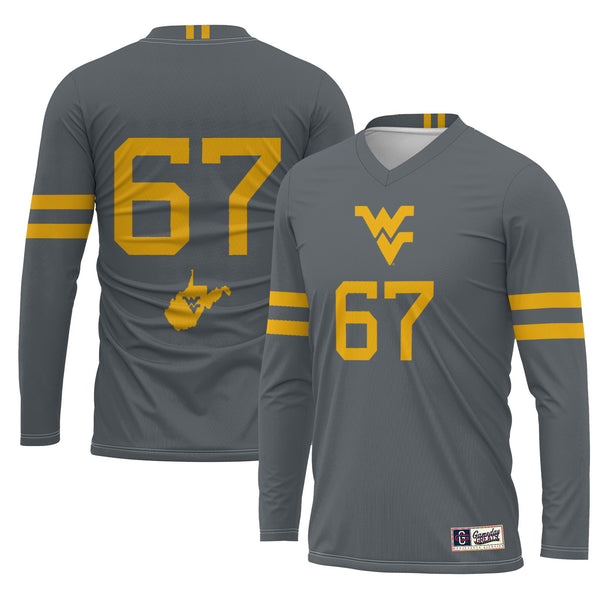 #1 West Virginia Mountaineers Lightweight Volleyball Jersey - Gray