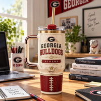 UGA Heritage Label - Cream and Crimson Tumbler Composition