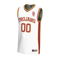 USC Trojans Basketball Jersey, White Fashion Sportswear Jersey Shirt, Sleeveless Athletic Tank Jersey, Casual Gift for Men, Style 202694070