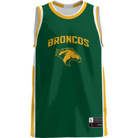 Cal Poly Pomona Broncos Basketball Jersey, Green Lightweight Sportswear Jersey Shirt, Sleeveless Athletic Tank Jersey, Casual Gift for Men