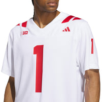 Nebraska Huskers Football Jersey, White Away Sportswear Jersey Shirt, Lightweight Breathable Athletic Jersey, Casual Gift for Men