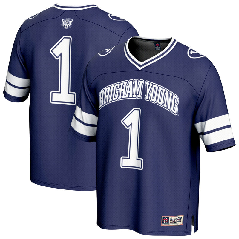 BYU Cougars Football Jersey, Navy Fashion Sportswear Jersey Shirt, Lightweight Breathable Athletic Jersey, Casual Gift for Men
