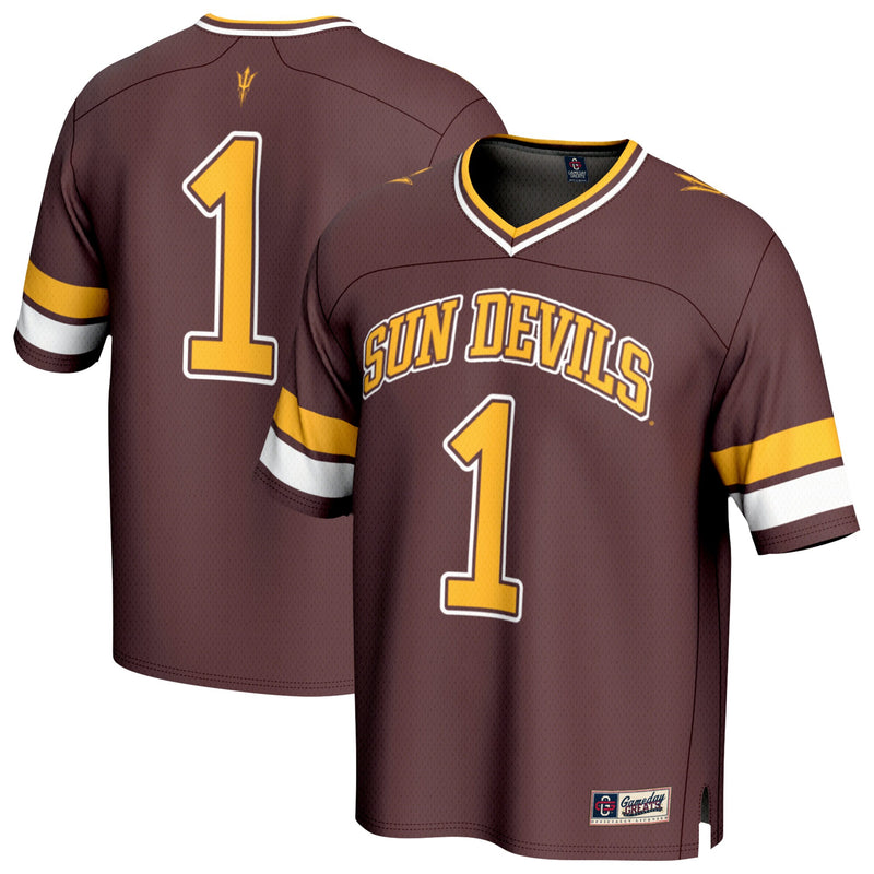 Arizona State Sun Devils Football Jersey, Maroon Fashion Sportswear Jersey Shirt, Lightweight Breathable Athletic Jersey, Casual Gift for Men