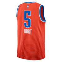 Luguentz Dort Oklahoma City Thunder Basketball Jersey, Orange Sportswear Jersey Shirt, Sleeveless Athletic Tank Jersey, Casual Gift for Men
