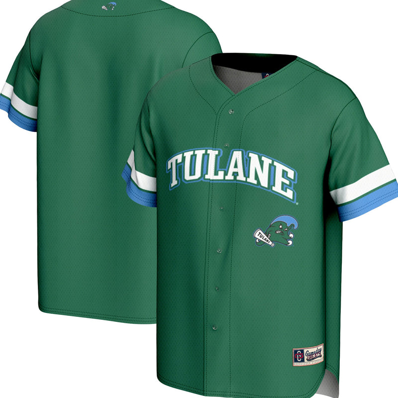 Tulane Green Wave Baseball Jersey, Baseball Sportswear Jersey Shirt, Lightweight Breathable Athletic Jersey, Casual Gift for Men