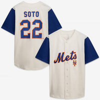 New York Mets Baseball Jersey, Cream Royal Fashion Sportswear Jersey Shirt, Lightweight Breathable Athletic Jersey, Casual Gift for Men