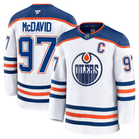 Connor McDavid Edmonton Oilers Hockey Jersey, White Premium Away Sportswear Jersey Shirt, Long Sleeve Hockey Sweater Jersey, Casual Gift for Men