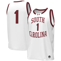 South Carolina Gamecocks Basketball Jersey, White Replica Sportswear Jersey Shirt, Sleeveless Athletic Tank Jersey, Casual Gift for Men