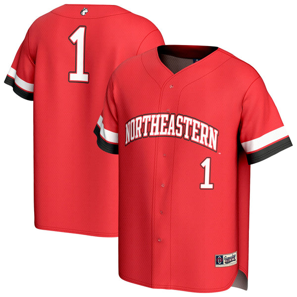 Northeastern Huskies Lightweight Collegiate Baseball Fashion Jersey - Red