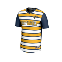 West Virginia Mountaineers Soccer Jersey, Navy/Gold Fashion Sportswear Jersey Shirt, Lightweight Breathable Athletic Jersey, Casual Gift for Men