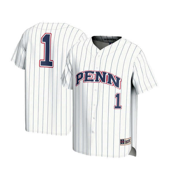 #1 Pennsylvania Quakers Lightweight Baseball Jersey - White