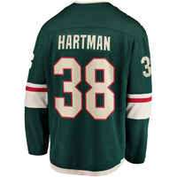 Ryan Hartman Minnesota Wild Hockey Jersey, Green Breakaway Home Sportswear Jersey Shirt, Long Sleeve Hockey Sweater Jersey, Casual Gift for Men