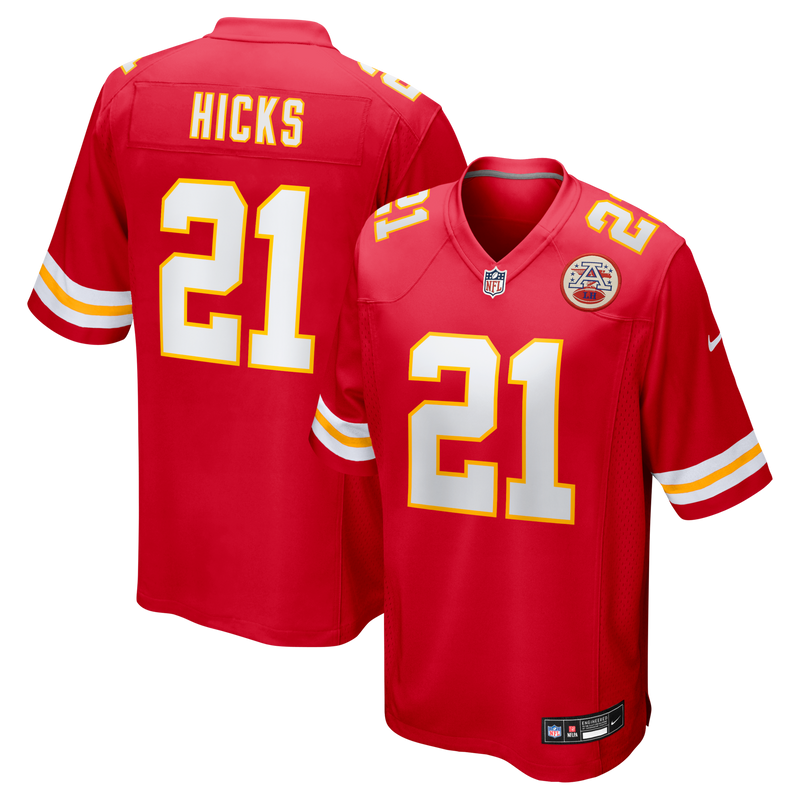 Jaden Hicks Kansas City Chiefs Football Jersey, Red Game Sportswear Jersey Shirt, Lightweight Breathable Athletic Jersey, Casual Gift for Men