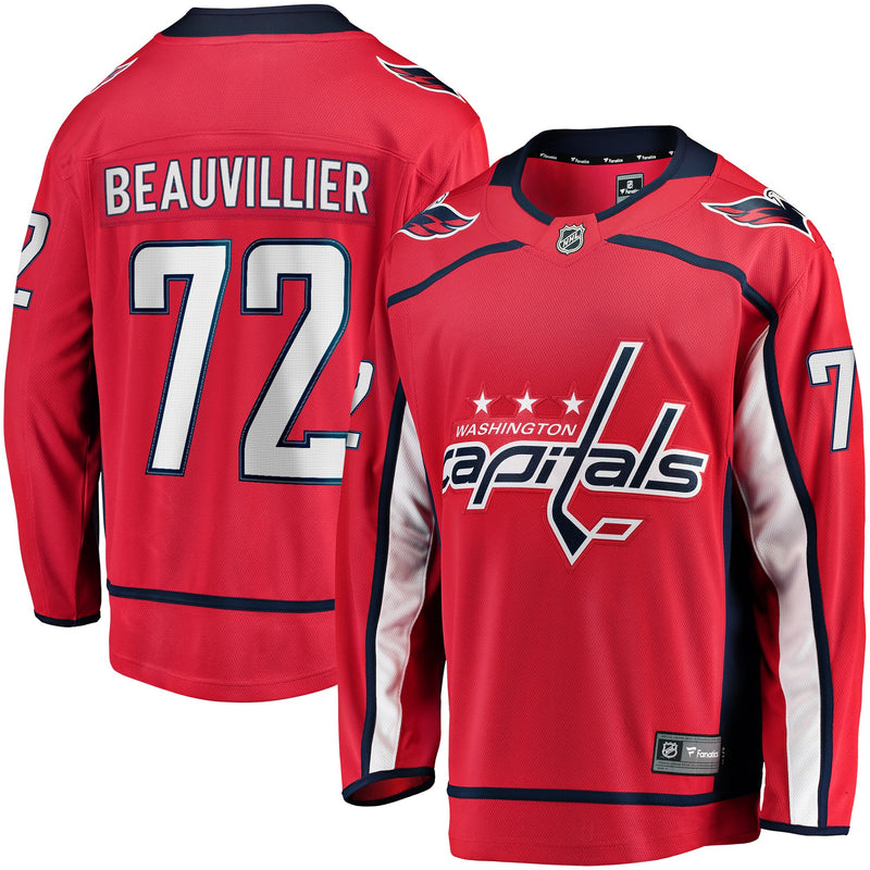 Anthony Beauvillier Washington Capitals Hockey Jersey, Red Sportswear Jersey Shirt, Long Sleeve Hockey Sweater Jersey, Casual Gift for Men