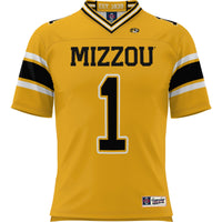 Missouri Tigers Football Jersey, Gold Sportswear Jersey Shirt, Lightweight Breathable Athletic Jersey, Casual Gift for Men, Style 200425274