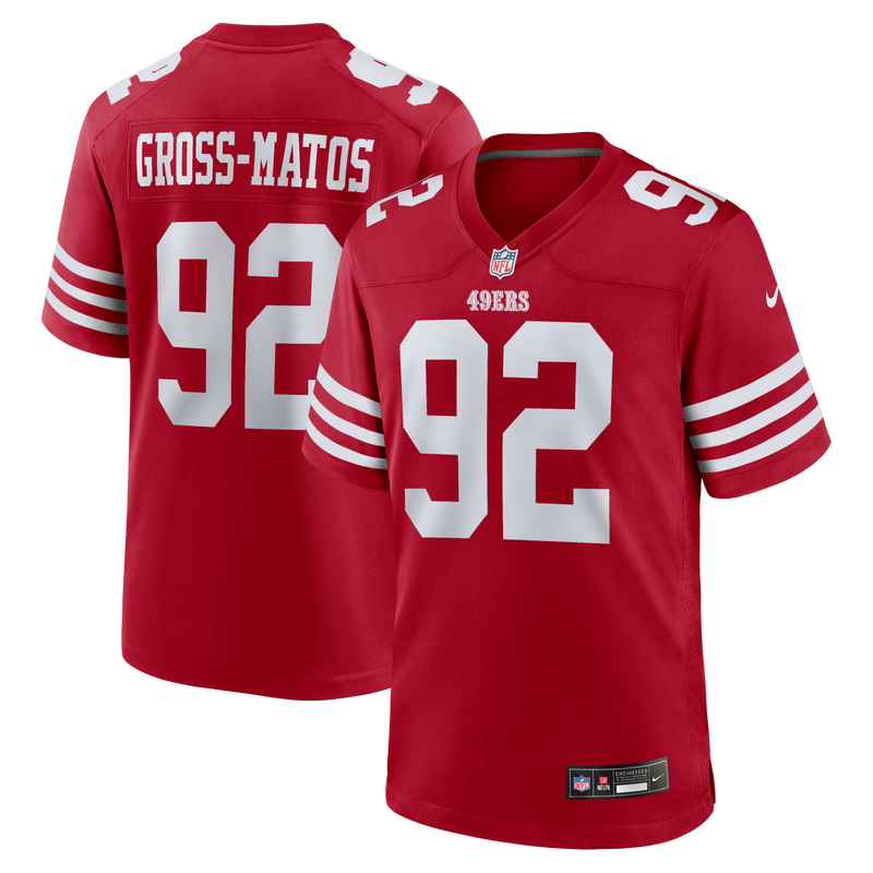 Yetur Gross-Matos San Francisco 49ers Football Jersey, Sportswear Jersey Shirt, Lightweight Breathable Athletic Jersey, Casual Gift for Men