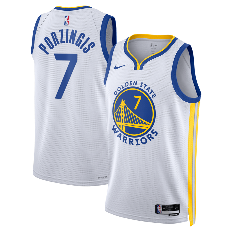 Kristaps Porziņģis Golden State Warriors Basketball Jersey, White Sportswear Jersey Shirt, Sleeveless Athletic Tank Jersey, Casual Gift for Men
