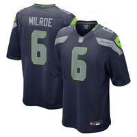 Jalen Milroe Seattle Seahawks Football Jersey, Navy Game Sportswear Jersey Shirt, Lightweight Breathable Athletic Jersey, Casual Gift for Men
