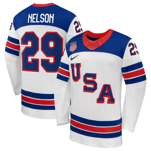 US Hockey Brock Nelson White 2026 Away Replica Jersey