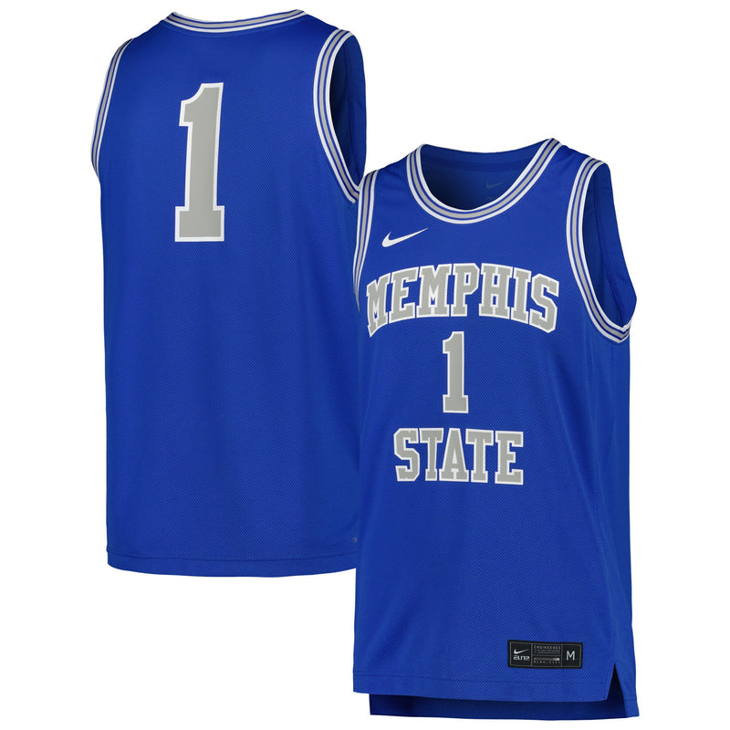 Memphis Tigers Basketball Jersey, Royal Replica Sportswear Jersey Shirt, Sleeveless Athletic Tank Jersey, Casual Gift for Men, Style 5200444