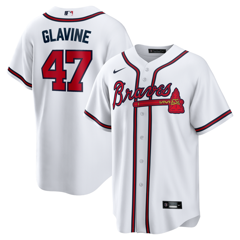 Tom Glavine Atlanta Braves Baseball Jersey, White Replica Sportswear Jersey Shirt, Lightweight Breathable Athletic Jersey, Casual Gift for Men