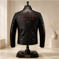 CHI Bull Mark - Red-Lined Panel Moto Jacket