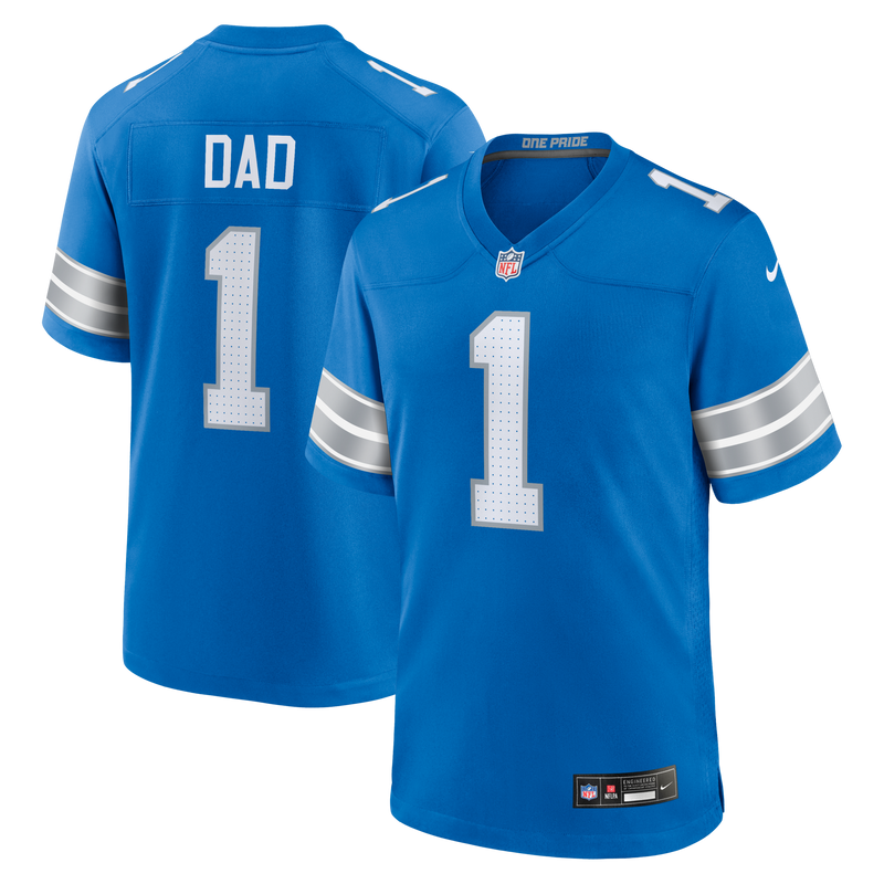 Number Dad Detroit Lions Football Jersey, Blue Game Sportswear Jersey Shirt, Lightweight Breathable Athletic Jersey, Casual Gift for Men