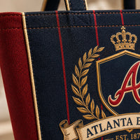 ATL Crest - Heritage Emblem Tote in Navy and Red