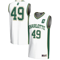Charlotte 49ers Basketball Jersey, White Lightweight Sportswear Jersey Shirt, Sleeveless Athletic Tank Jersey, Casual Gift for Men